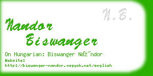 nandor biswanger business card